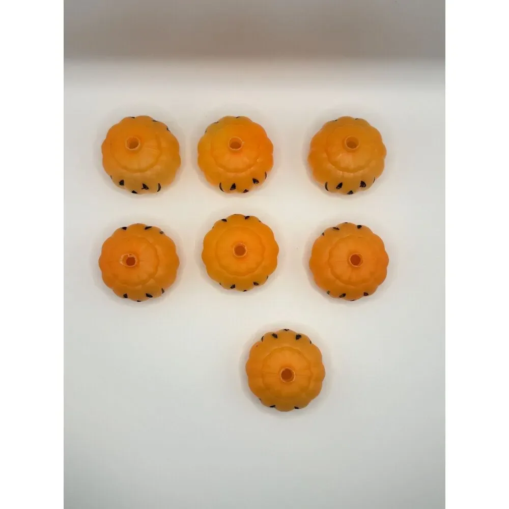 Vintage Halloween Blow Mold Pumpkin String Light Covers Lot of 7 Jack-O-Lantern